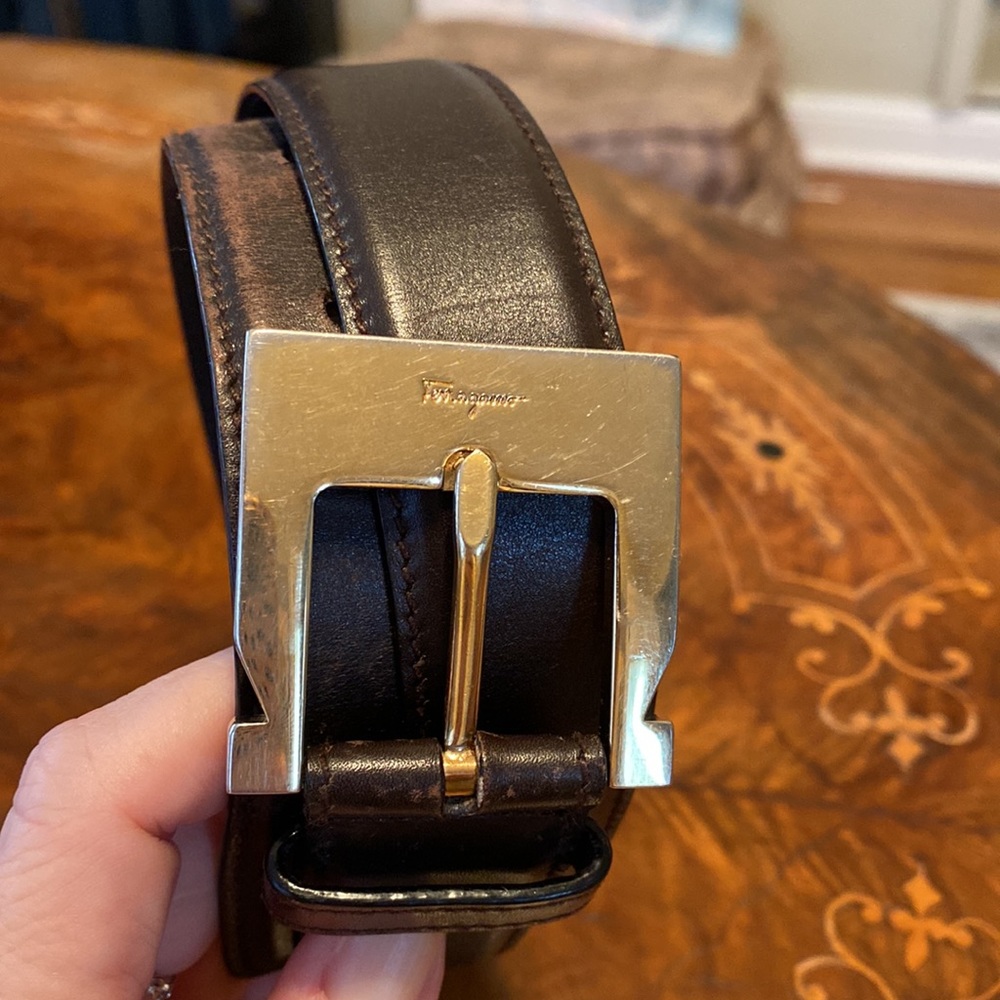 Salvatore Ferragamo Brown Leather Belt